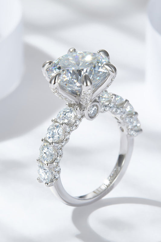 Platinum-Plated Side Stone Ring